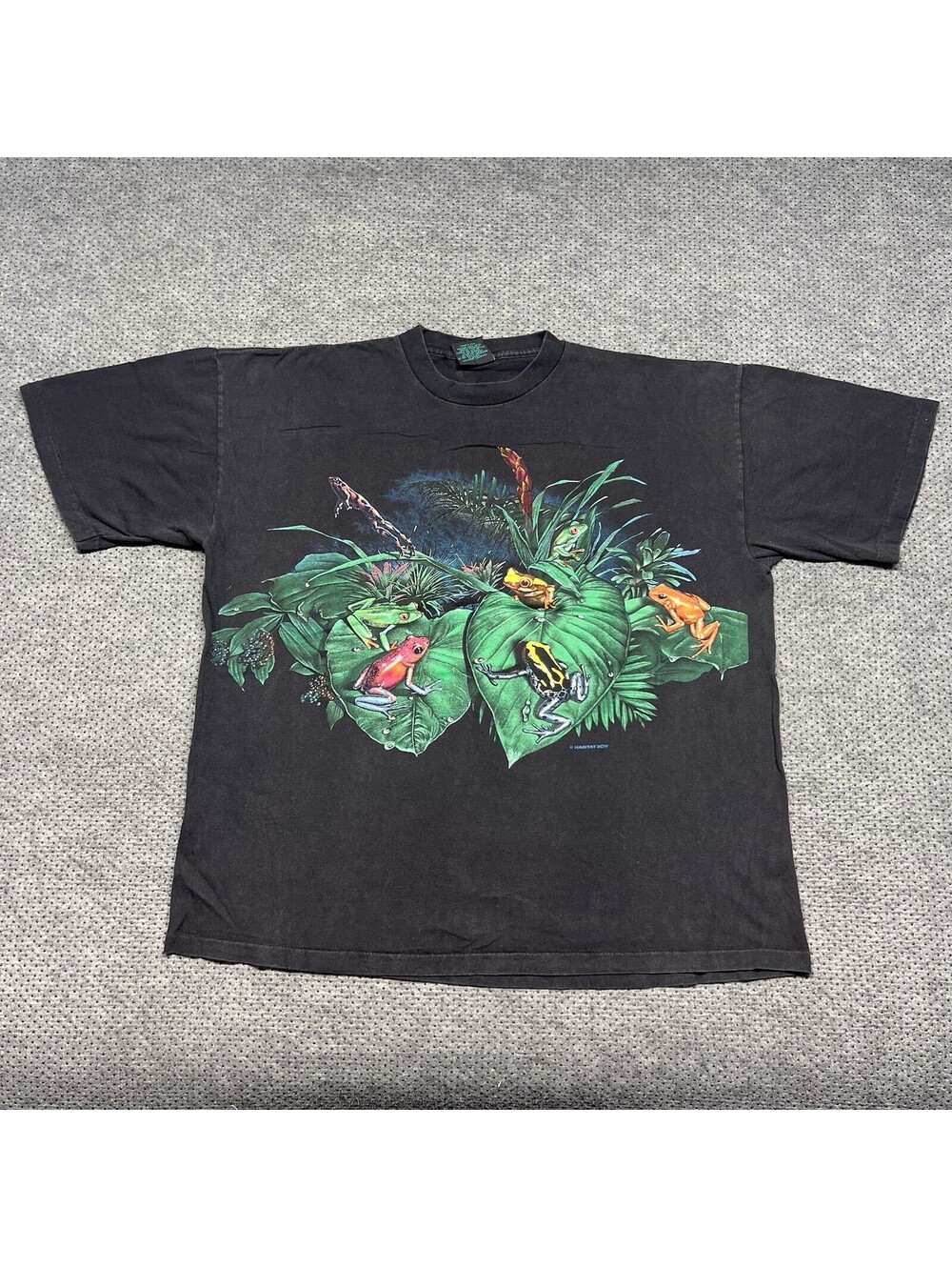 Vintage 1990S Habitat Rainforest Frogs Nature T-Shirt XL Wraparound Rare Men’s